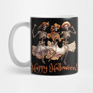 Glamour Ghouls Pretty Fashionable Skeletons Happy Halloween Mug